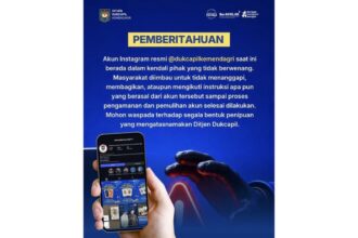 Akun Instagram Dukcapil Kemendagri Diretas