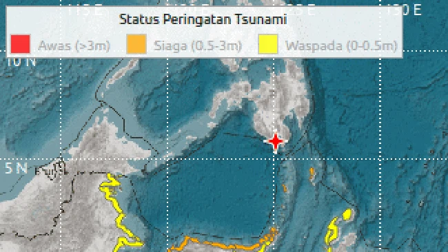 BNPB: Tsunami Terdeteksi Usai Gempa M 7,7, 5 Provinsi Waspada
