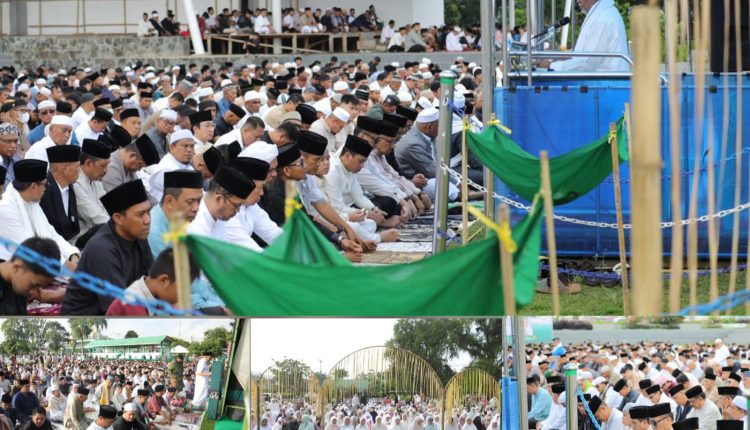Suasana shalat Idul Adha di Alun-alun Boki Hontinimbang dan lapangan Aruman Jaya Motoboi kecil, Rabu (27/5/2026) (foto: Kuasa.net)