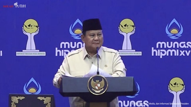 Prabowo Hadiri Munas HIPMI, Berkelakar Mengenai Tokoh HIPMI