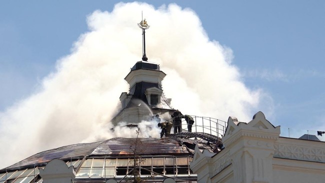 Serangan Drone Ukraina Menyerang Museum Krimea, Picu Kebakaran