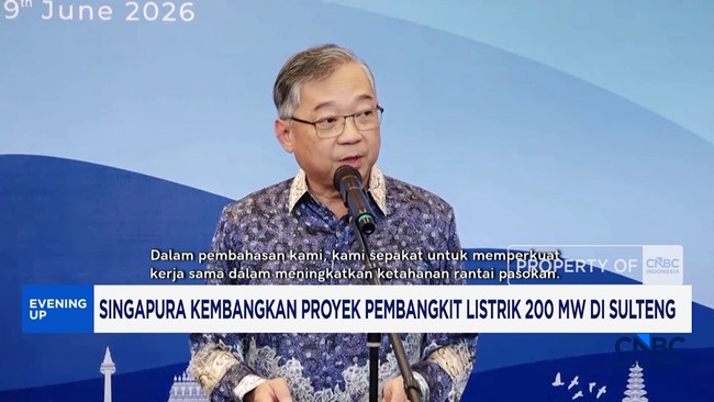 Singapura Investasi Proyek Listrik 200 MW di Sulawesi Tengah