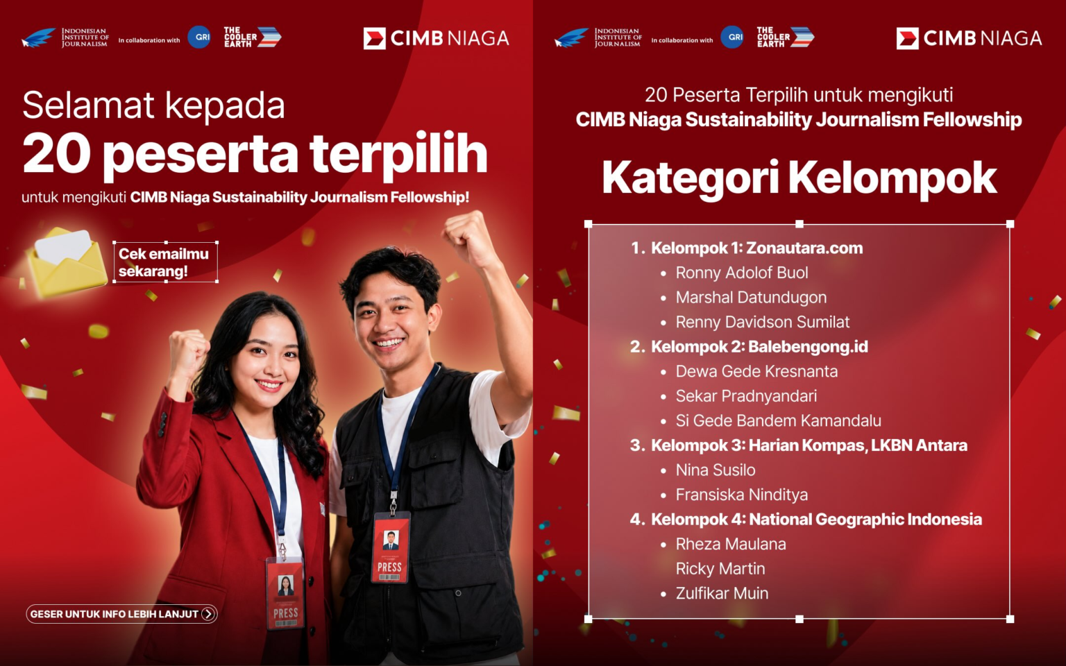 20 jurnalis terpilih ikuti program CIMB Niaga Sustainability Journalism Fellowship 2026