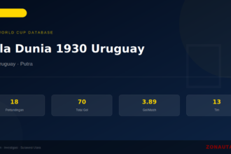 Piala Dunia 1930 Uruguay: Sejarah, Statistik Lengkap & Hasil Semua Pertandingan
