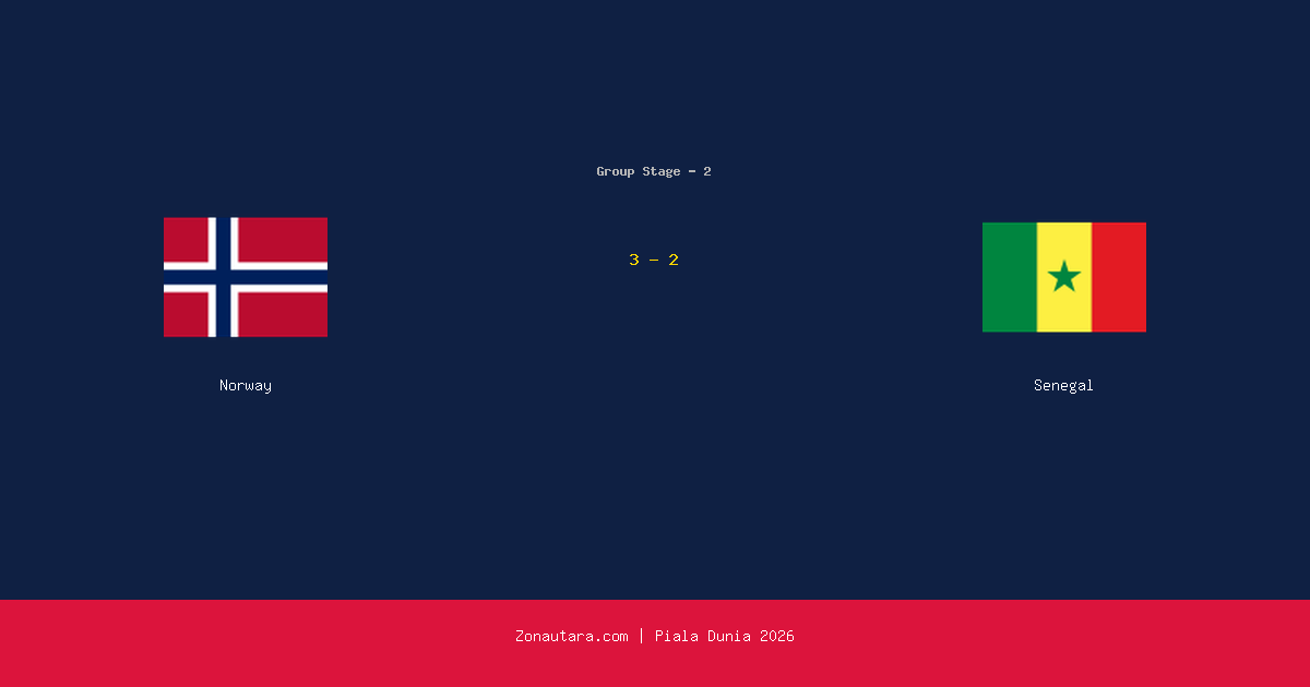 Norway Menang Dramatis Atas Senegal di Piala Dunia 2026