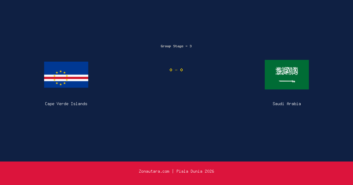 Cape Verde Islands dan Saudi Arabia Berakhir Imbang Tanpa Gol