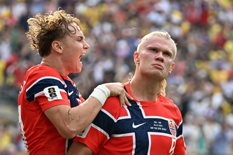 Erling Haaland Bawa Norwegia Tundukkan Brasil ke Perempat Final