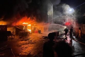 Kebakaran Hanguskan Pasar Sibolga Nauli, Pedagang Menanti Bantuan