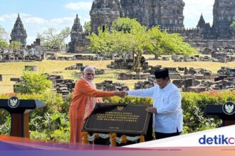 Pertemuan Presiden Prabowo dan PM Modi di Candi Prambanan