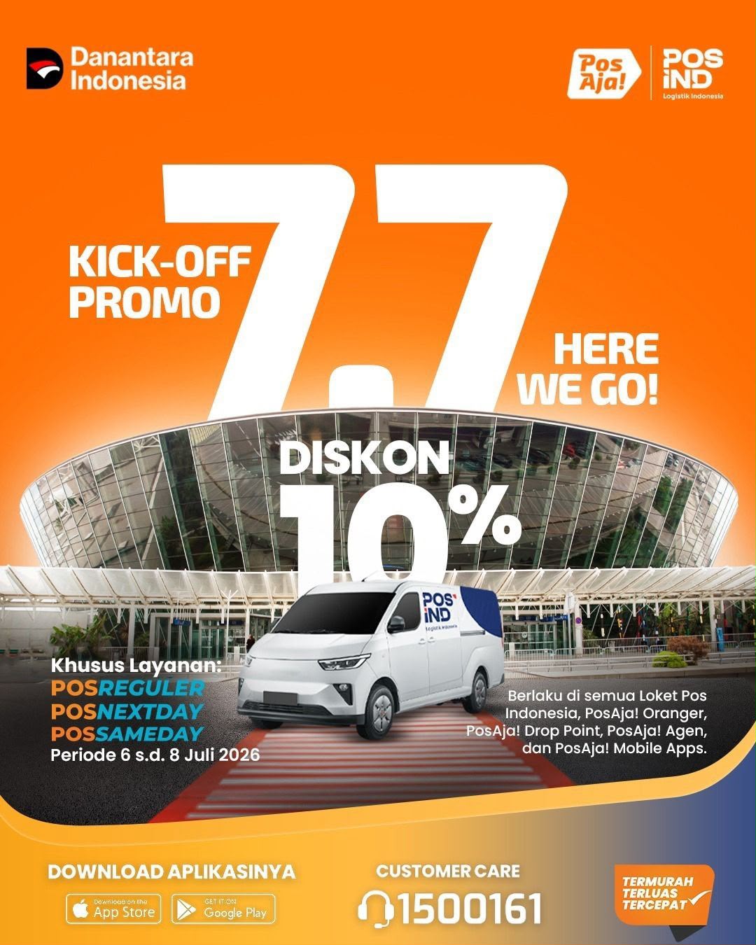 Pos Indonesia Diskon Ongkir 10% Dukung Belanja Online 7.7