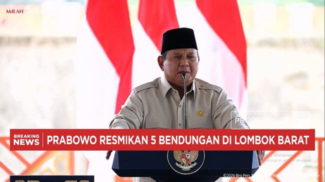 Prabowo Resmikan Lima Bendungan Senilai Rp 9,79 Triliun