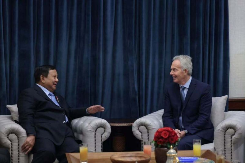 Prabowo Subianto dan Tony Blair Bahas Perkembangan Strategis Global
