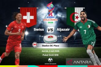 Swiss dan Aljazair Berlaga di 32 Besar Piala Dunia 2026