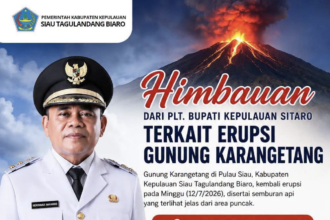 Plt Bupati Sitaro Imbau Warga Tetap Waspada Usai Erupsi Gunung Karangetang