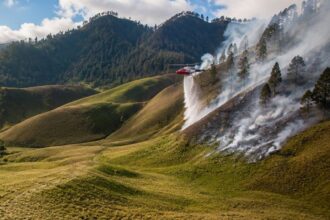 Penanganan Karhutla Gunung Semeru di Tujuh Titik Menggunakan Helikopter