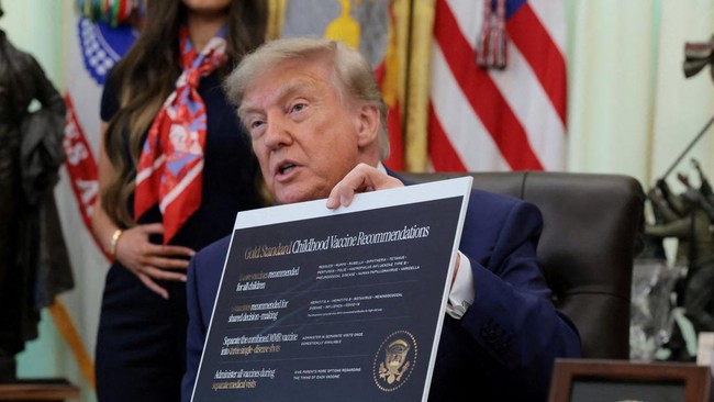 Trump Ubah Kebijakan Vaksin Anak AS, Minta Vaksin MMR Dipisah