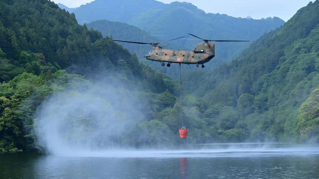 Tiga Helikopter Chinook Jepang Diterjunkan untuk Atasi Karhutla di Kalbar
