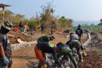Satgas TMMD ke-130 Kodim 1301/Sangihe Kebut Pembangunan Jalan Rabat Beton dan Sumur Bor di Tanaki
